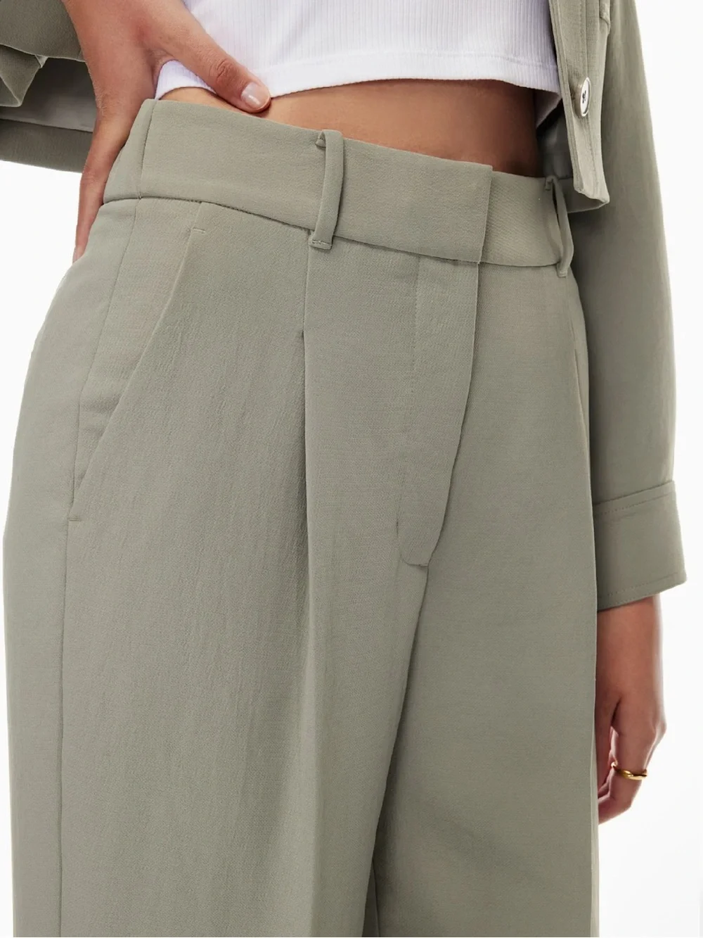 Aritzia Wilfred Dashwood Green Grey Pants - Picture 3 of 12